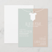 Invitation En ligne Virtual Genre Révéler Clothesline Pink Bl (Devant / Derrière)