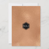 Invitation en marbre d'aquarelle de cuivre géométr (Dos)