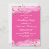 Invitation en marbre rose et or Agate (Devant)