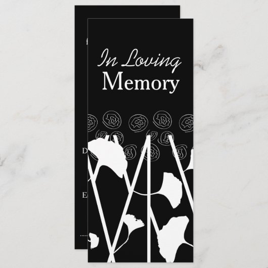 Invitation En Mémoire Amoureuse Ginkgo 1 Service commémoratif (Devant / Derrière)