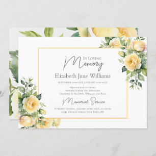 Invitation En Mémoire Amoureuse Roses Jaunes 1 Photo