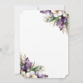 Invitation En Mémoire Amoureuse Violet Blanc Floral Photo (Dos)