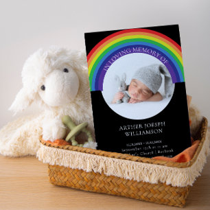Invitation en mémoire d'amour arc-en-ciel funérailles bébé mo