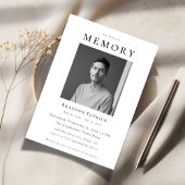 Invitation En Mémoire d'amour Simple photo numérique