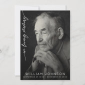 Invitation En mémoire d'amour Souvenir Photo Funérailles (Devant)