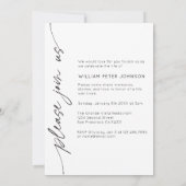 Invitation En mémoire d'amour Souvenir Photo Funérailles (Dos)