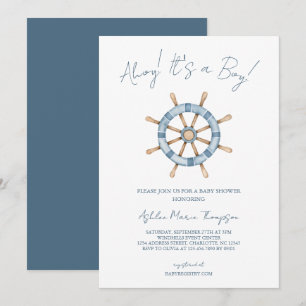 Invitation En mer un garçon ! Fête prénatale nautique