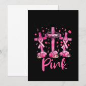 Invitation En Octobre Nous Portons le Rose Croix de Jésus Con (Devant / Derrière)