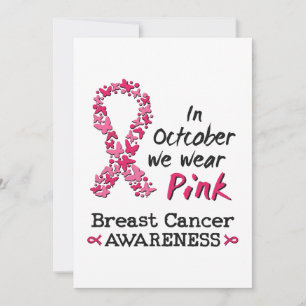 Invitation En Octobre nous portons rose Cancer du sein Sensib