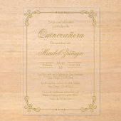 Invitation en or acrylique quinceañera (Recto)
