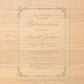 Invitation en or acrylique quinceañera (Recto)