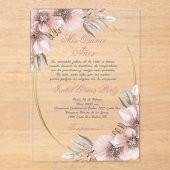 Invitation en or rose acrylique Quinceanera (Recto)