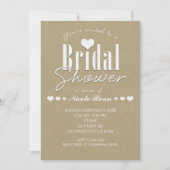 Invitation en papier blanc et marron kraft pour la (Devant)