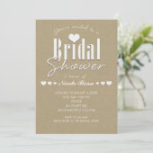 Invitation en papier blanc et marron kraft pour la (Debout devant)