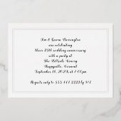 Invitation en papier d'aluminium pour les 25 ans d (Verso)