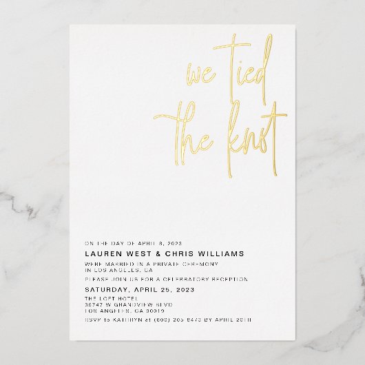 Invitation en papier d'aluminium pour réception de (Recto)