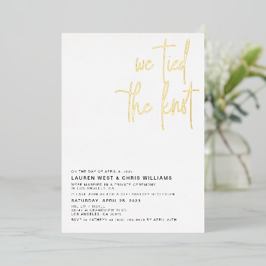 Invitation en papier d'aluminium pour réception de (Debout devant)