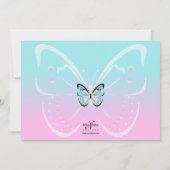 Invitation en pastel douce de papillon (Dos)