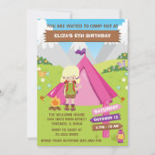 Invitation En plein air Camping Anniversaire Fête Blonde Hair (Devant)