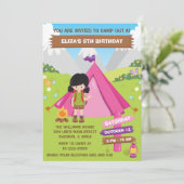 Invitation En Plein Air Camping Anniversaire Fête des cheveux (Debout devant)