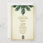 Invitation en plume du Mariage hindou indien Peaco (Devant)