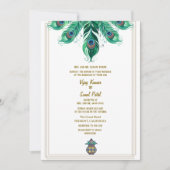 Invitation en plume du Mariage hindou indien Peaco (Devant)