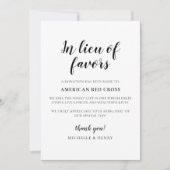 Invitation En remplacement des faveurs Signe de don Mariage (Devant)
