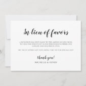 Invitation En remplacement des faveurs Signe de don Mariage (Devant)