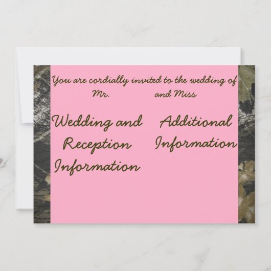 Invitation en rose et en camo (Dos)