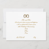 Invitation en satin doré pour fête du 50e annivers (Dos)