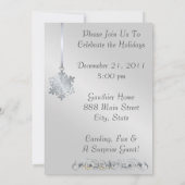 Invitation en soie bleue de décoration argentée de (Dos)