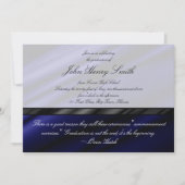 Invitation en soie bleue/faire-part d'obtention du (Devant)