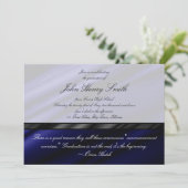 Invitation en soie bleue/faire-part d'obtention du (Debout devant)