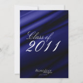 Invitation en soie bleue/faire-part d'obtention du (Dos)