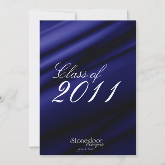 Invitation en soie bleue/faire-part d'obtention du (Dos)