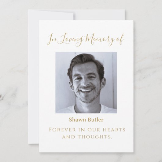 Invitation En Souvenir Affectueux, Panneau de Mariage Élégant (Devant)