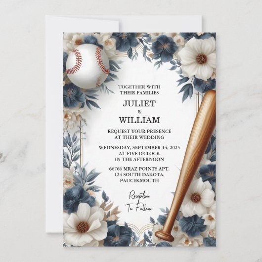 Invitation En tant que Champion Team Ball Field Mariage de ba (Devant)