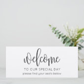 Invitation En-tête de bienvenue pour plan de table de mariage (Debout devant)