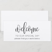 Invitation En-tête de bienvenue pour plan de table de mariage (Devant / Derrière)