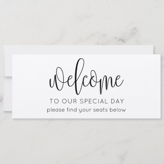 Invitation En-tête de bienvenue pour plan de table de mariage (Devant)