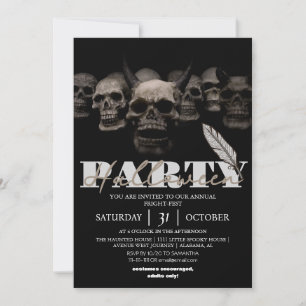 Invitation En-tête de crâne à cornes gothique sombre pour soi