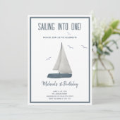 Invitation En Un ! Anniversaire nautique (Debout devant)
