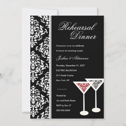 invitation en verre 311-Damask (Devant)
