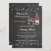 Invitation en verre rouge Chalk de la fête de la r (Devant / Derrière)