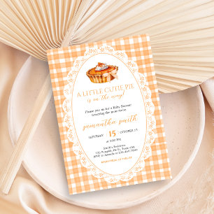 Invitation en vichy Baby shower à tarte Little Cutie