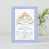 Invitation en vichy baby shower agricole (Debout devant)