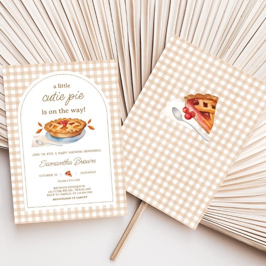 Invitation En vichy Baby shower Little Cutie Pie