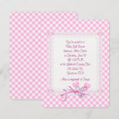 Invitation en vichy bébé fille (Devant / Derrière)