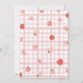 Invitation en vichy Berry Sweet Croquette Bow Baby shower (Dos)