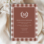 Invitation En vichy Brown Monogramme Crest